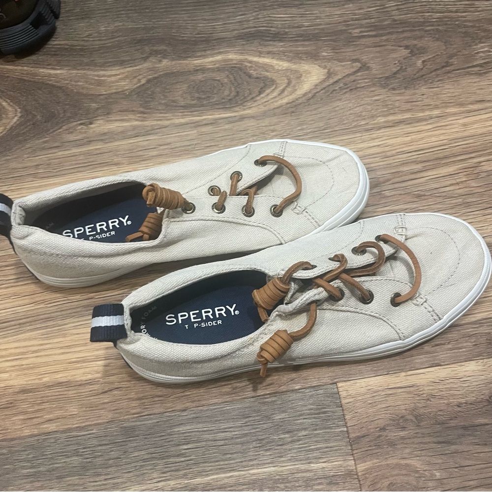 Sperry Women’s 6 Tan Canvas Sneakers - Top Siders